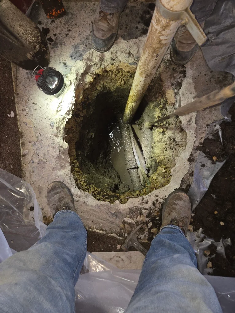 Excavation and pipe repair